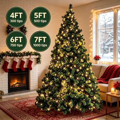 Christmas tree with lights - christmas,