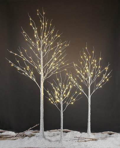 Christmas birch tree pre - birch, lit
