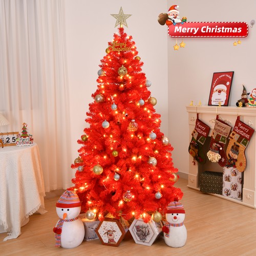 6ft red led christmas - red,