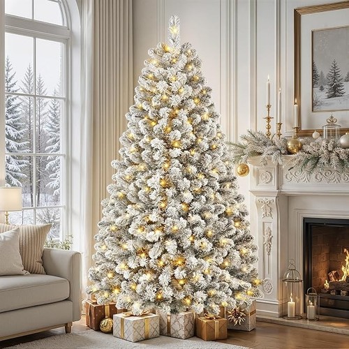 7ft snow flocked christmas - 7ft,