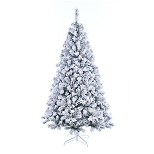 Snow flocked christmas tree - christmas,