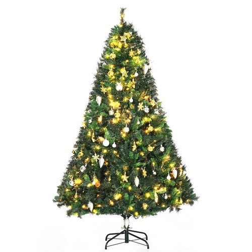 Homcom 6ft pre - pre-lit, artificial