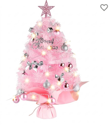 2ft 60cm pink christmas tree - 60cm,