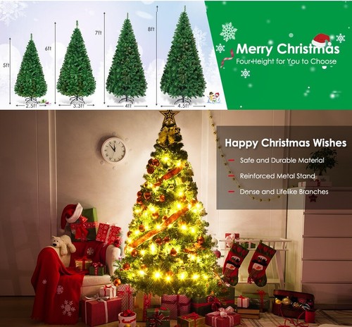 Christmas tree with lights - tree,